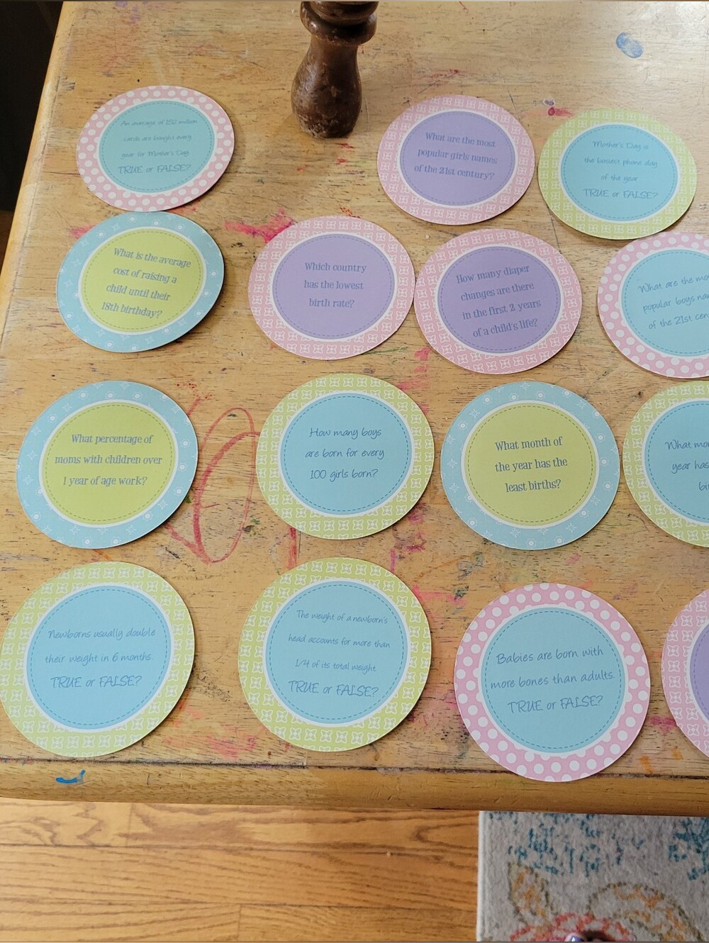 Baby Shower Questions Game Cards, 19 Cards